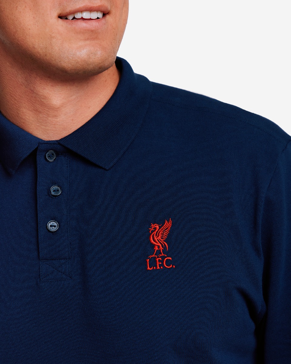 LFC Mens Long Sleeve Polo Navy - Image 2
