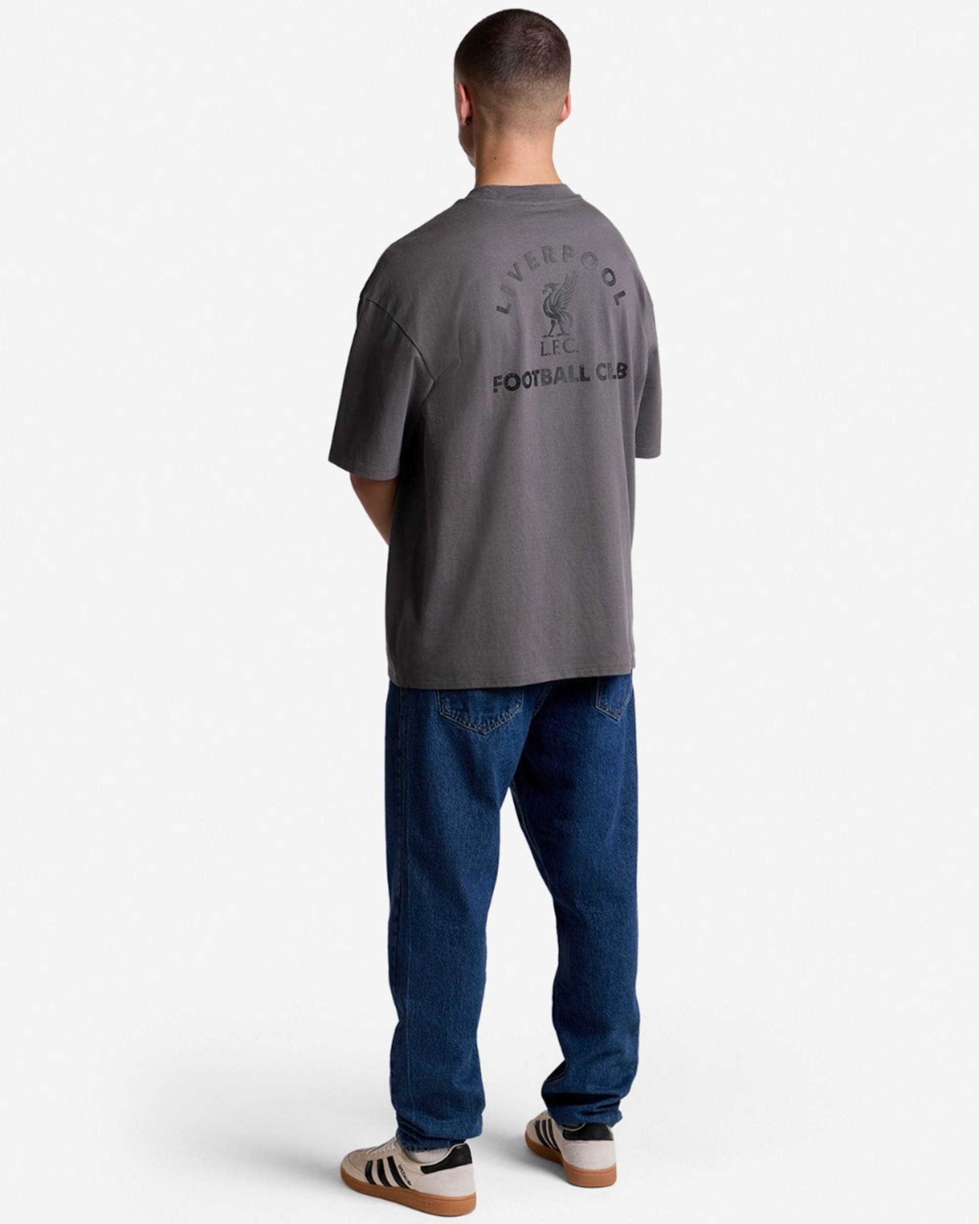 LFC Herren-T-Shirt in Übergröße mit Used-Rückenpartie, Grau - Image 4