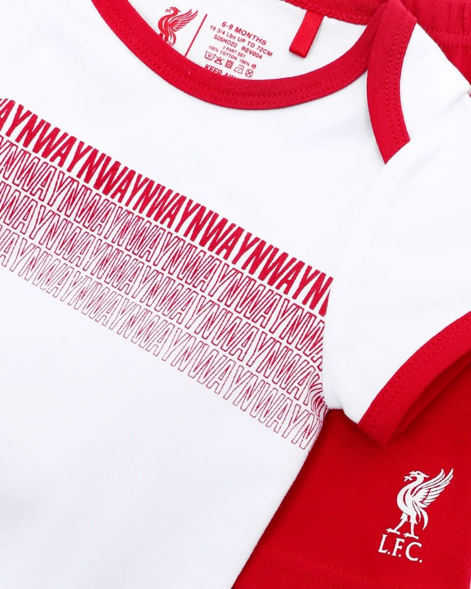 LFC Baby Bodysuit & Shorts Set White & Red - Image 4