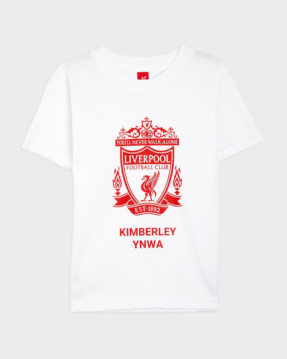 T-shirt blanc personnalisé LFC Junior Red Crest - Image 2