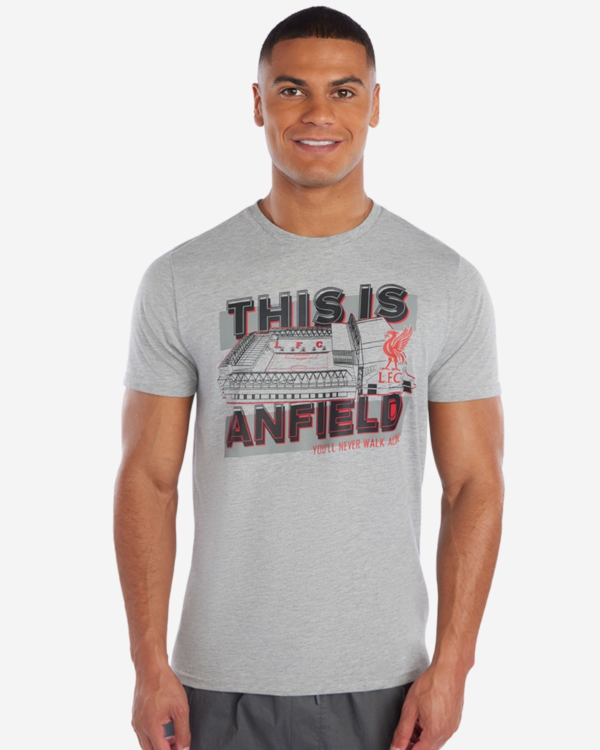 เสื้อยืดผู้ชายแอนฟิลด์ YNWA รุ่น LFC สีเทา - Image 3