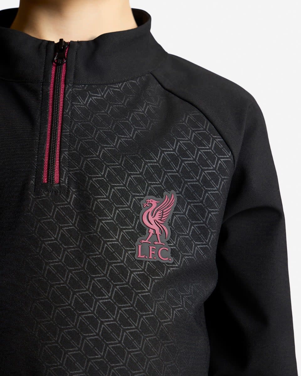 LFC Juniors 1/4 Zip Raglan Top Black - Image 4