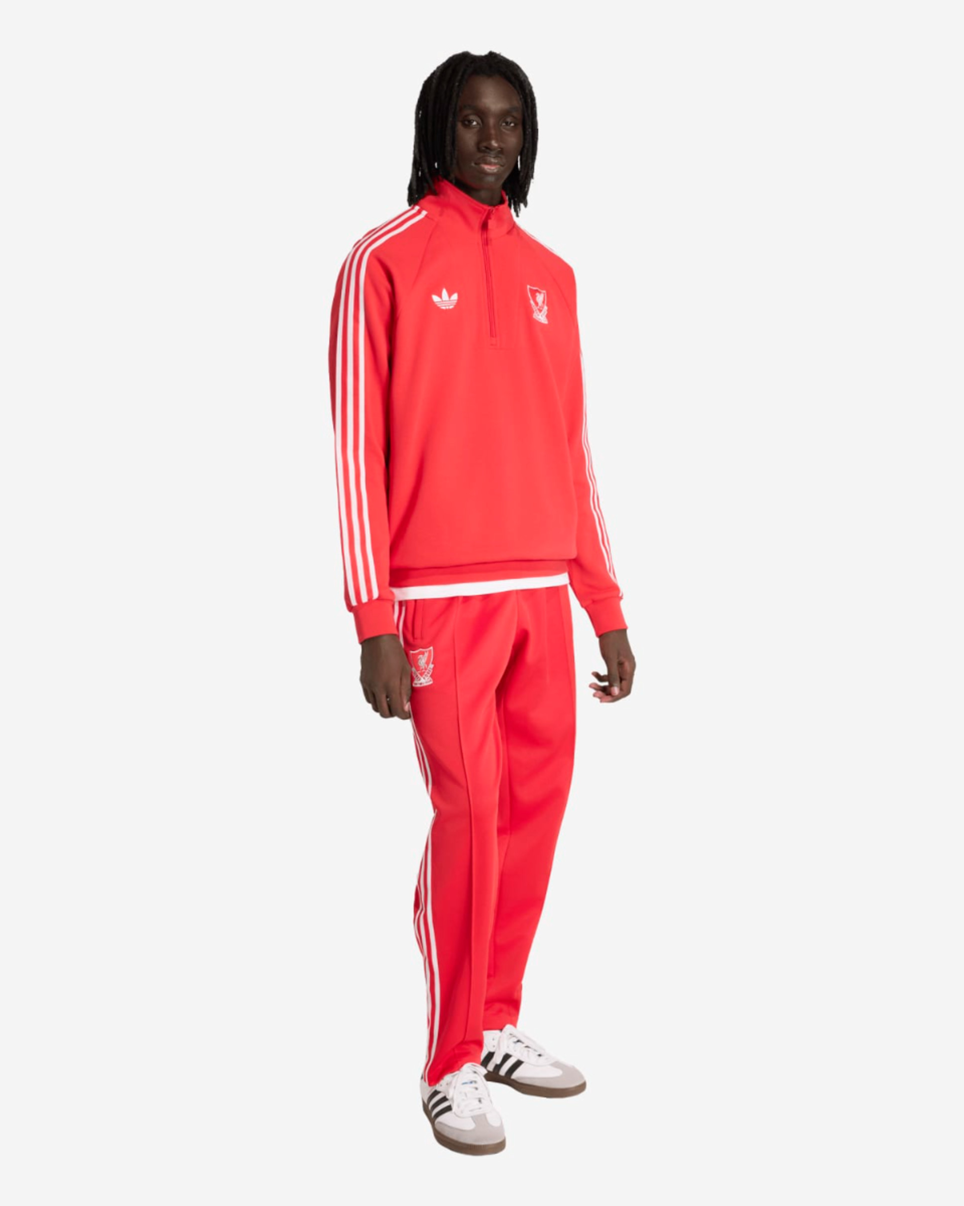 LFC Adidas Originals Herren-Top mit halbem Reißverschluss, Rot - Image 3