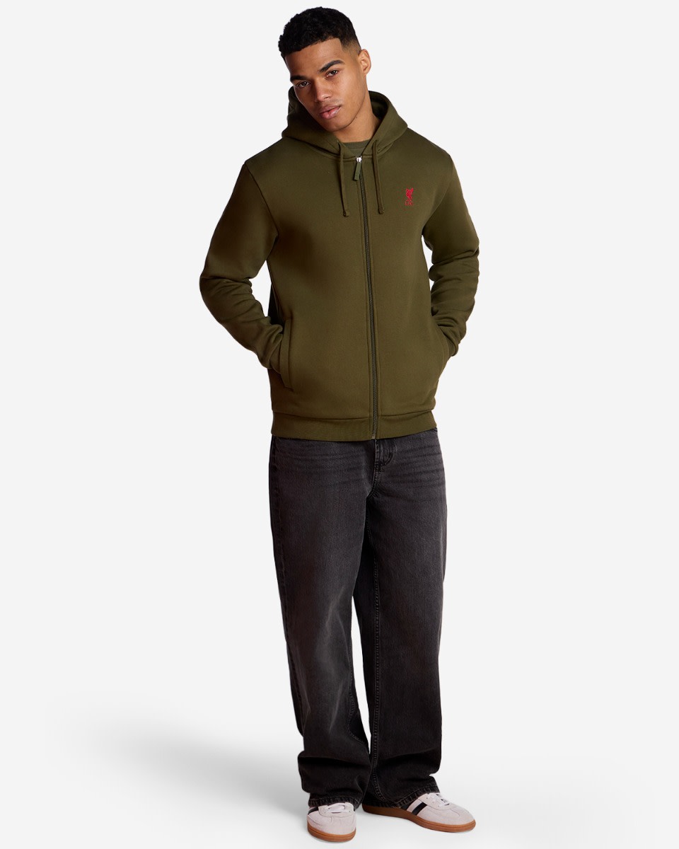 LFC Mens Zip Through Hoodie Khaki - Image 4
