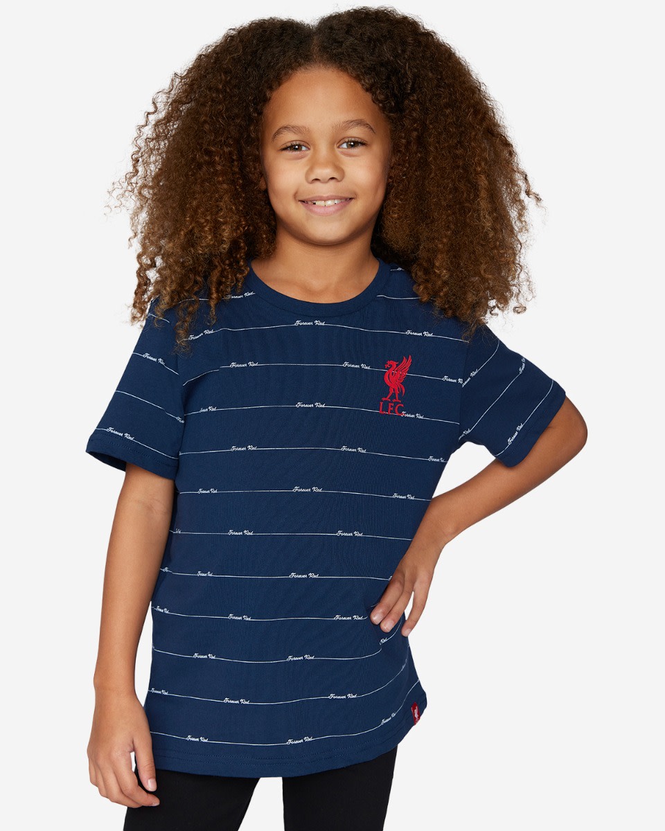 LFC Junior Stripe Text Tee Navy - Image 3