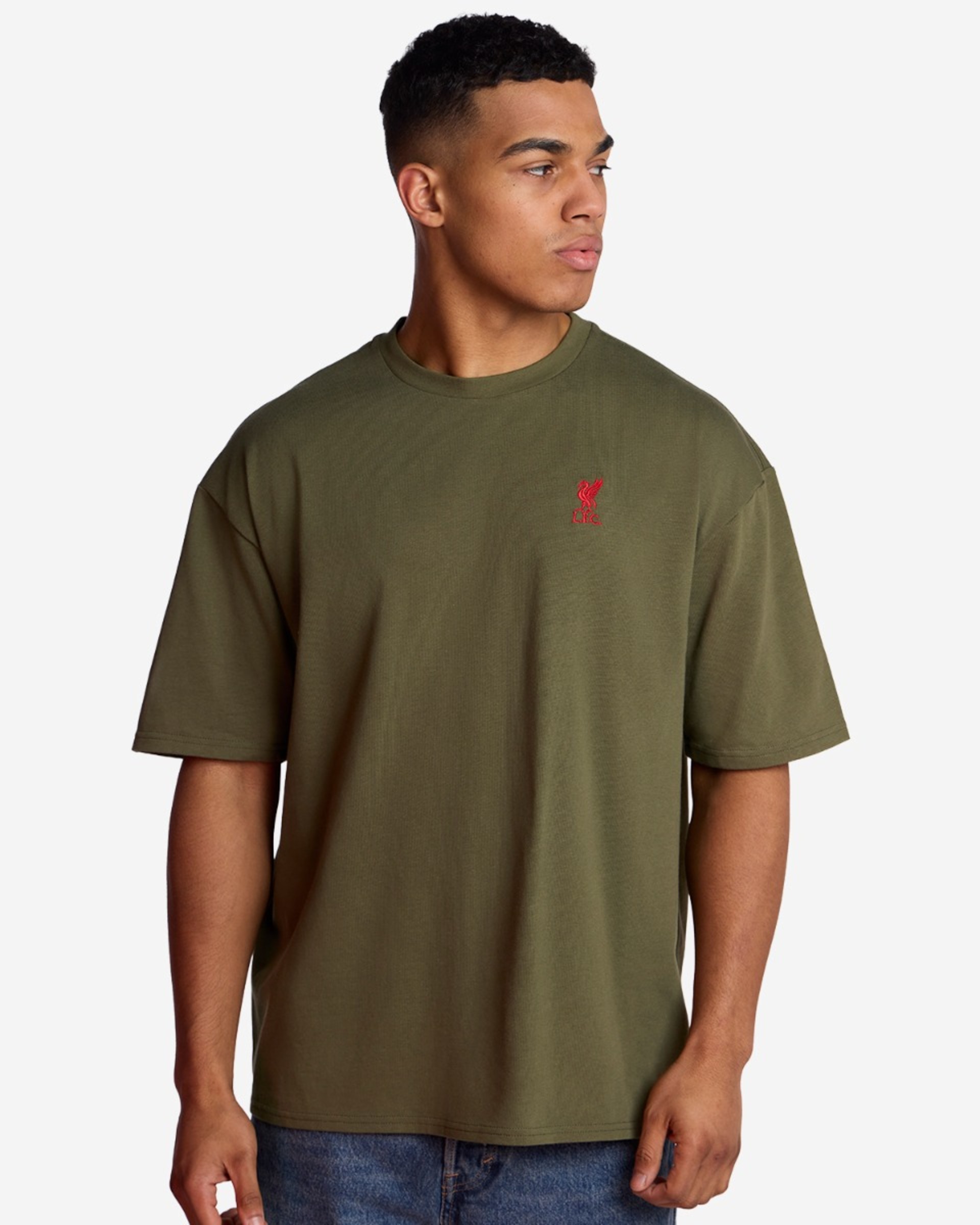T-shirt surdimensionné LFC Liverbird Emblem pour homme, kaki - Image 1