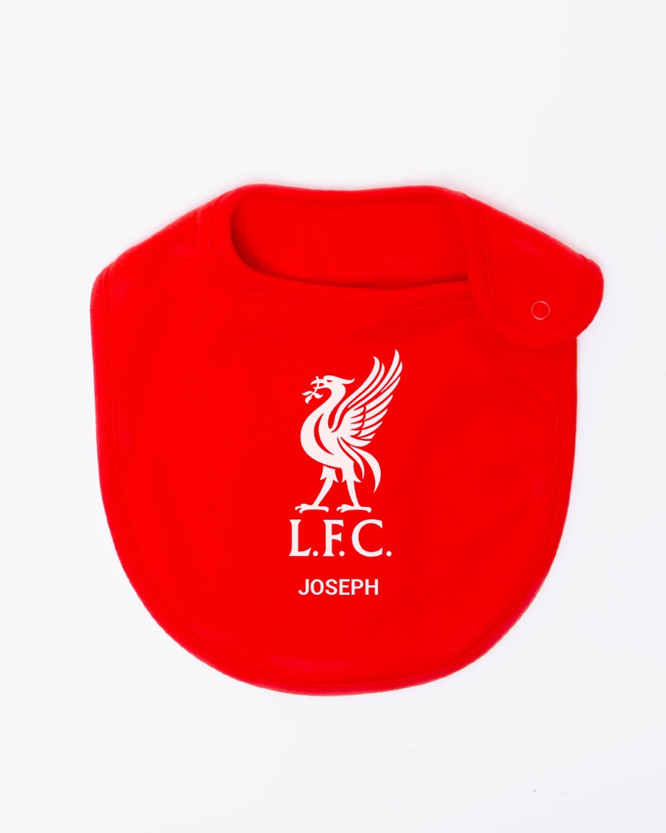 LFC Baby Personalised Liverbird Bib Red - Image 1