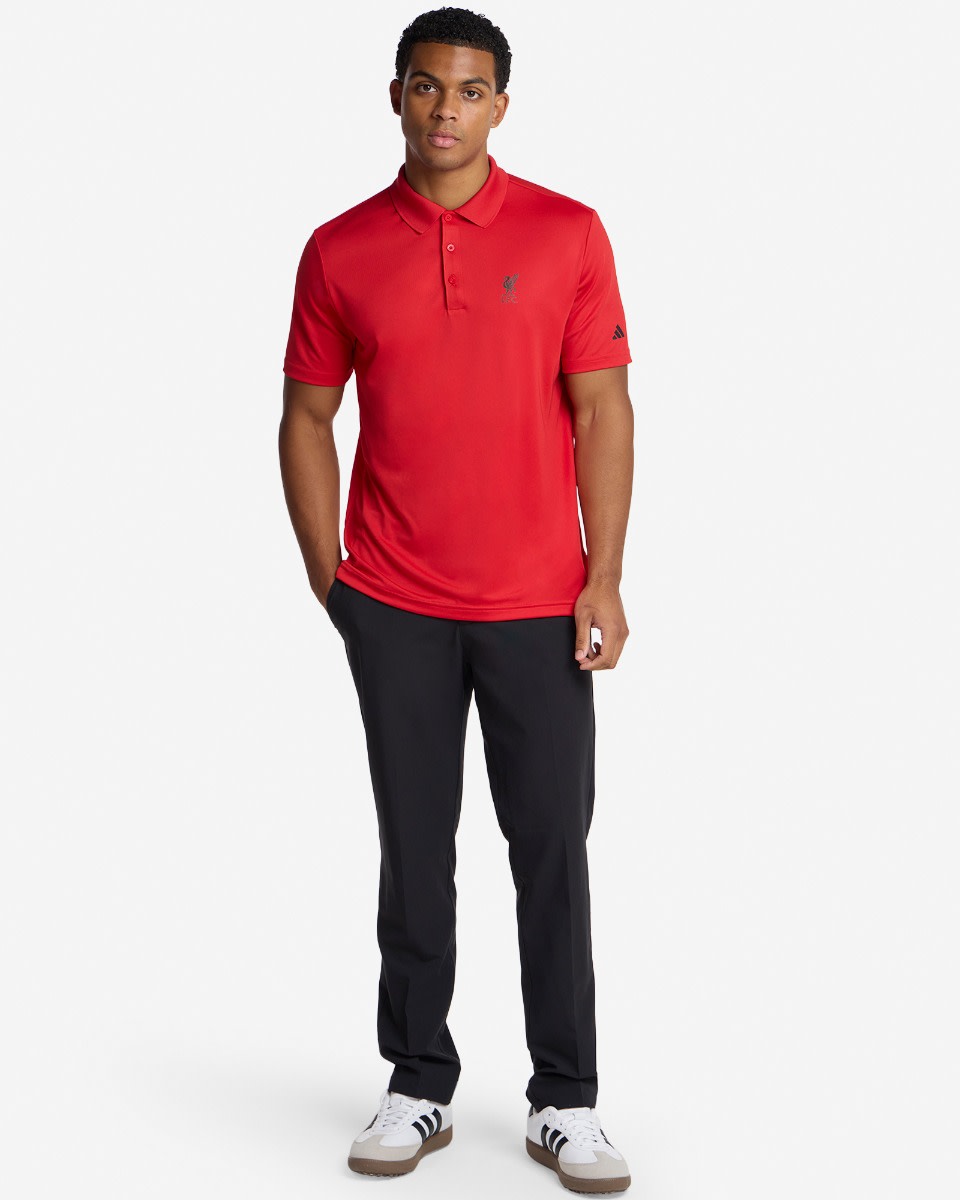 เสื้อโปโลกอล์ฟแอลเอฟซี adidas สำหรับผู้ใหญ่ Core Performance Primegreen สีแดง - Image 3