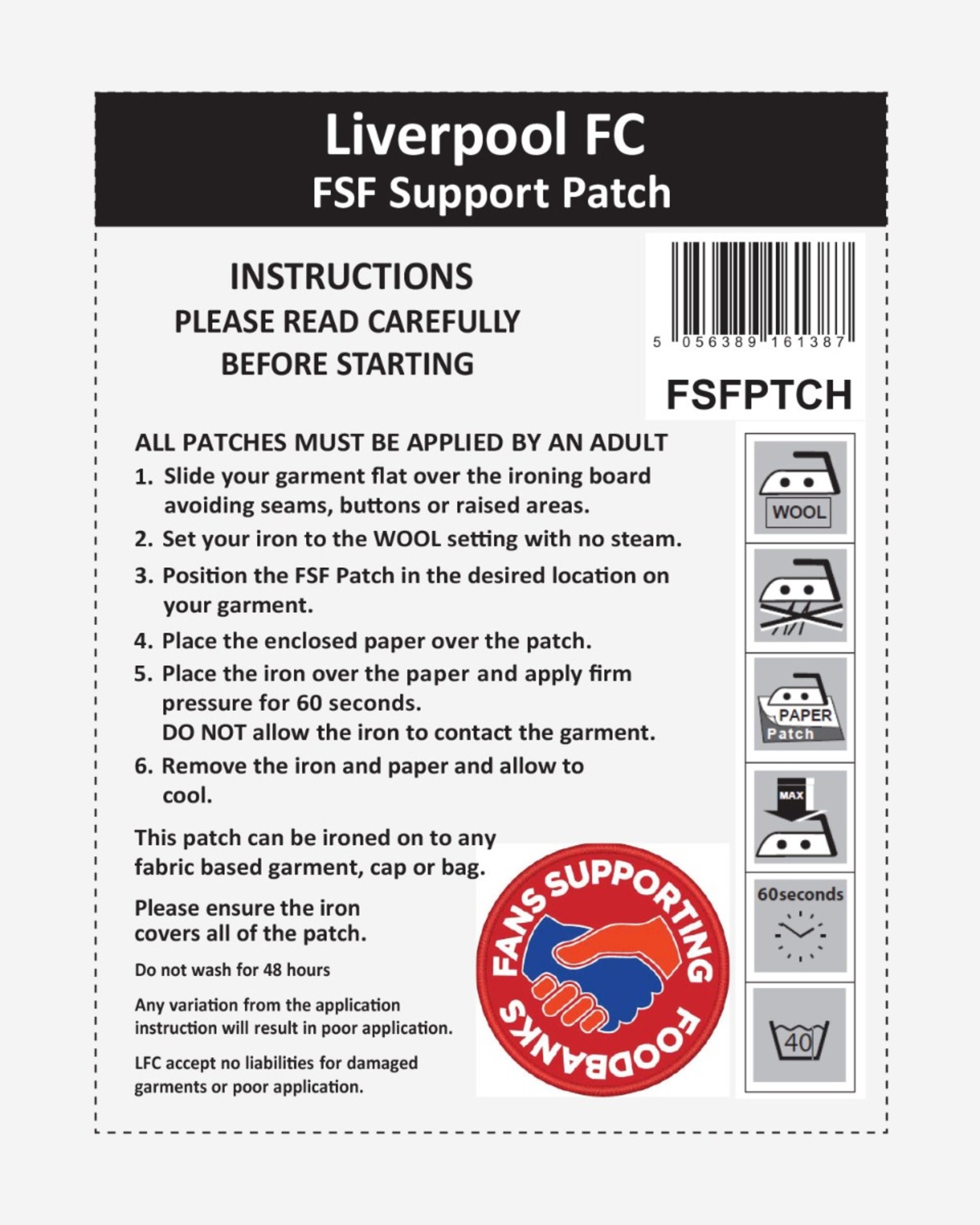 Fans, der understøtter Food Banks Patch - Image 2