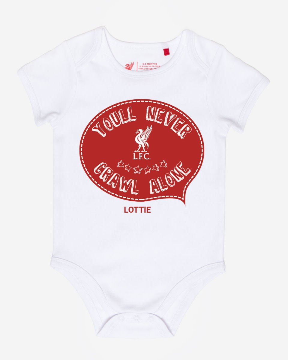 LFC ベビーパーソナライズドユー・ネヴァー・クロール・アローン・ボディスーツホワイト - Image 1