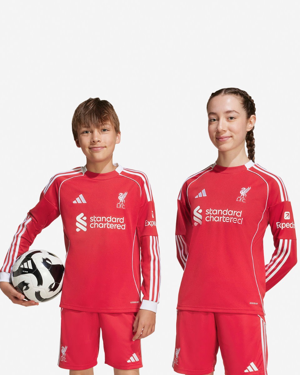 LFC adidas Youth 25/26 Home Long Sleeve Jersey - Image 1