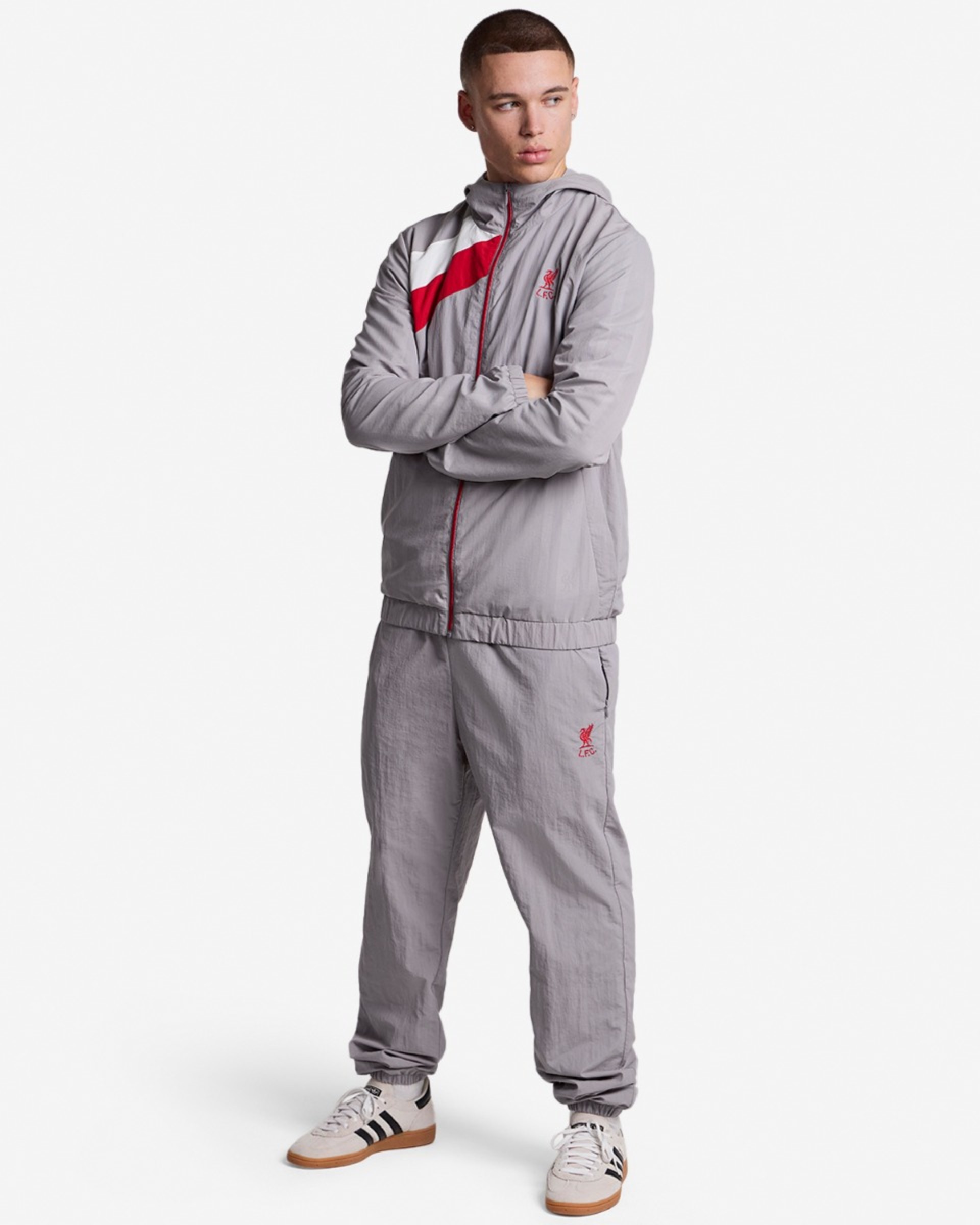 LFC Herrenjacke 86 mit Kapuze, mit Reißverschluss, Grau - Image 4