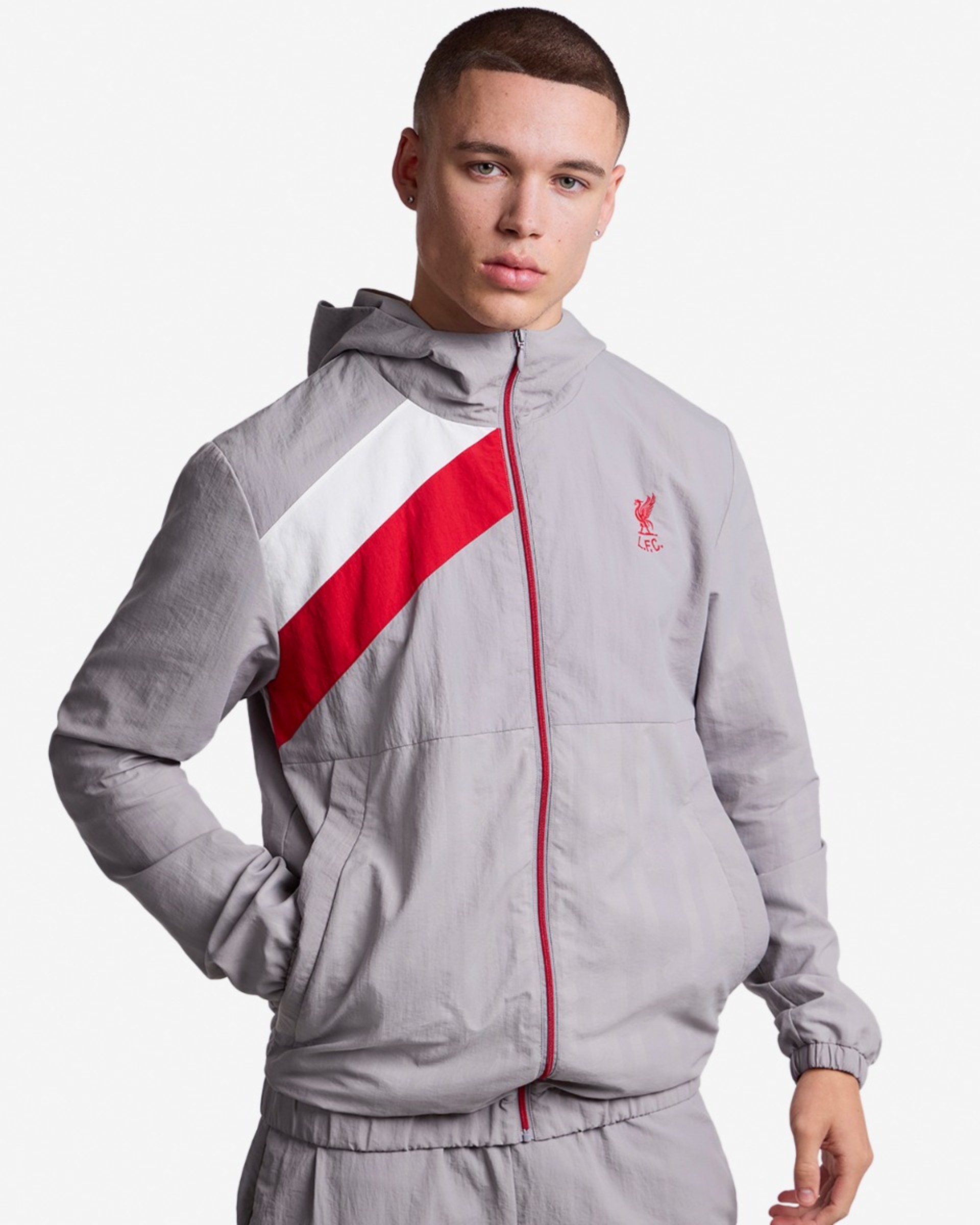 LFC Herrenjacke 86 mit Kapuze, mit Reißverschluss, Grau - Image 1