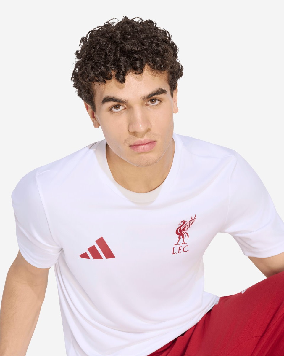 LFC adidas Mens 26/27 DNA Poly Tee White - Image 4