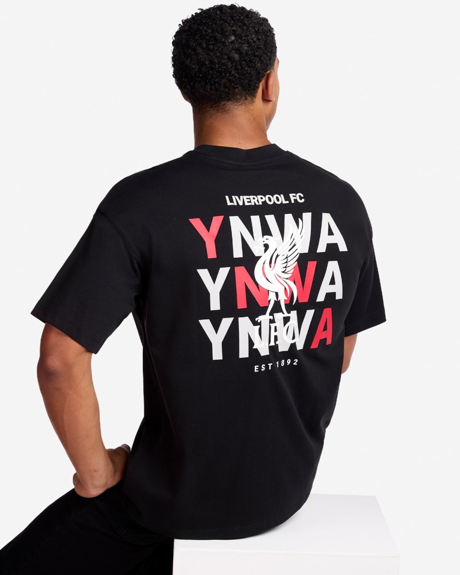 Camiseta YNWA extragrande LFC para hombre, negra - Image 1