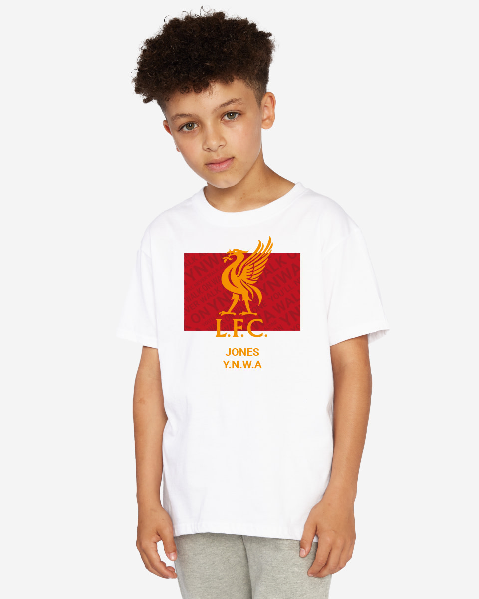LFC Junior Liverbird Personlig Vit T-shirt - Image 1