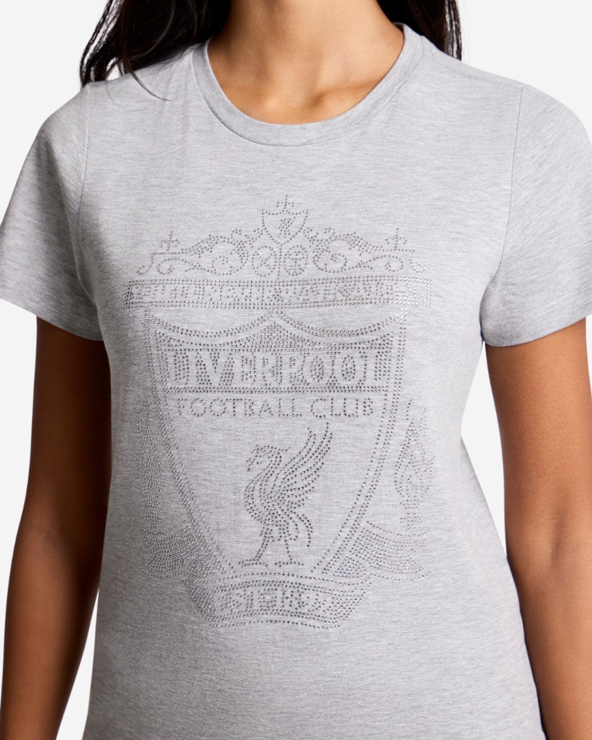 Camiseta LFC Diamenté Crest para mujer, gris - Image 2