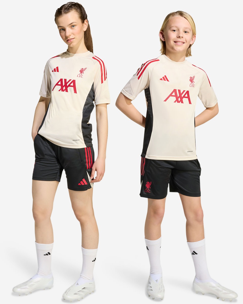 LFC adidas Youth 25/26 Domestic Short Sleeve Training Top White - Image 4