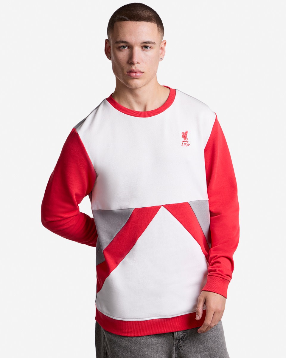 LFC Mens 86 Panel Crewneck Sweatshirt White - Image 1