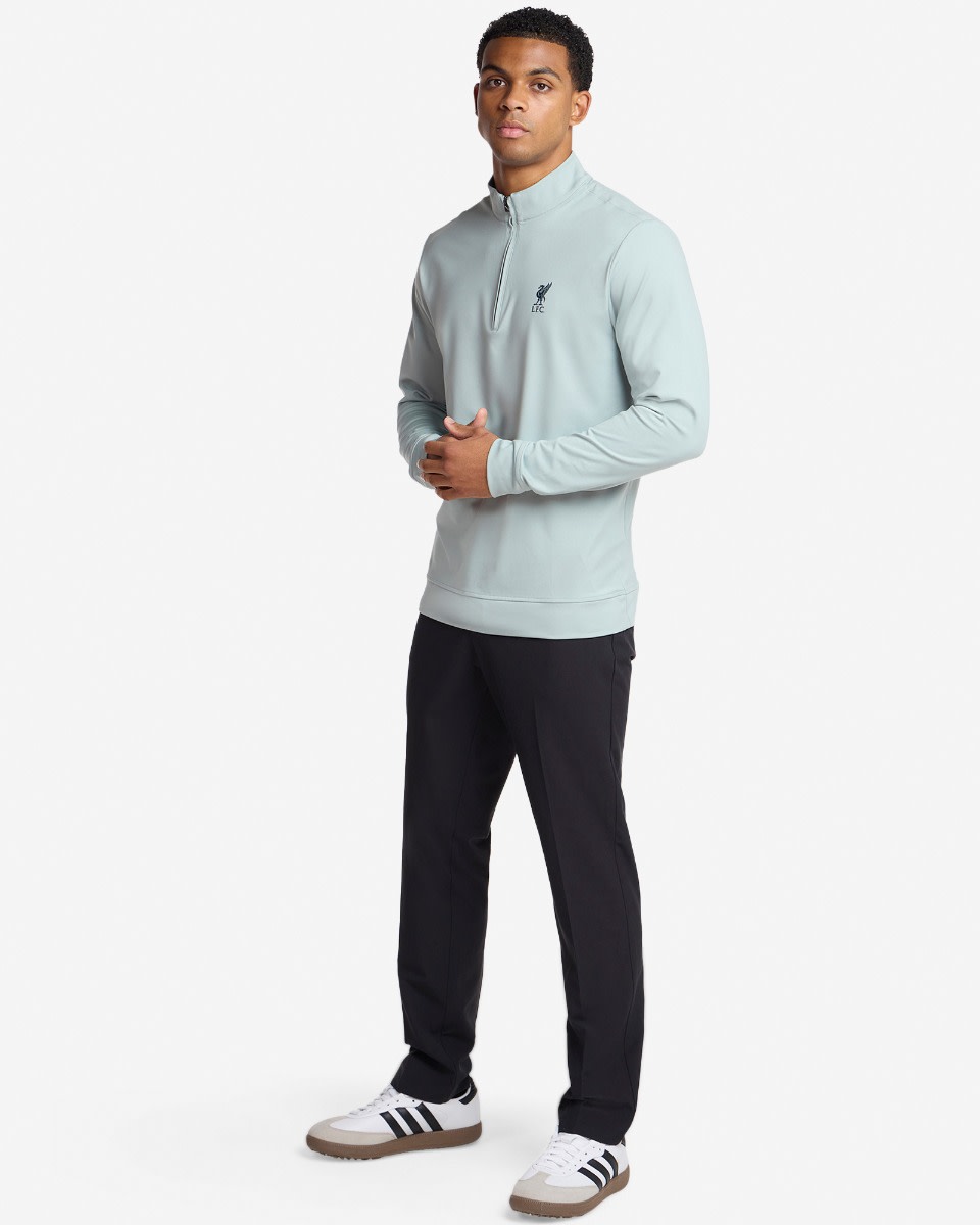 LFC adidas Adults Ultimate365 เสื้อสเวตเตอร์ซิปควอเตอร์ไซปคลาสสิกกอล์ฟ Wonder Sage - Image 3