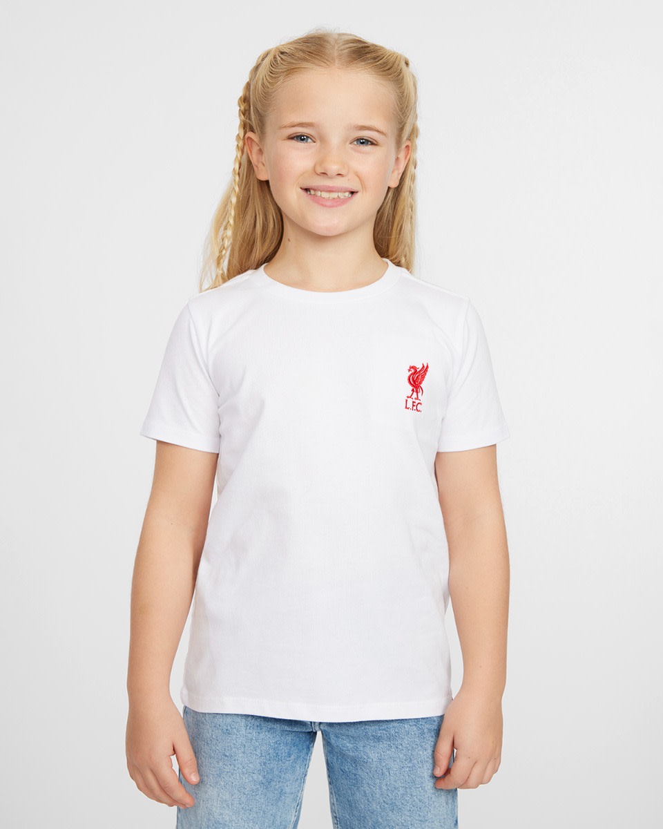LFC Liverbird Junior Broderad Vit T-shirt - Image 1