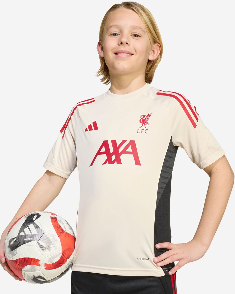 LFC adidas Youth 25/26 Domestic Short Sleeve Training Top White - Image 1