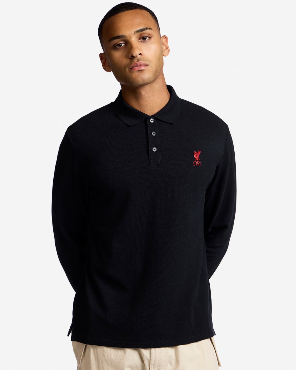 LFC Mens Long Sleeve Polo Black - Image 1