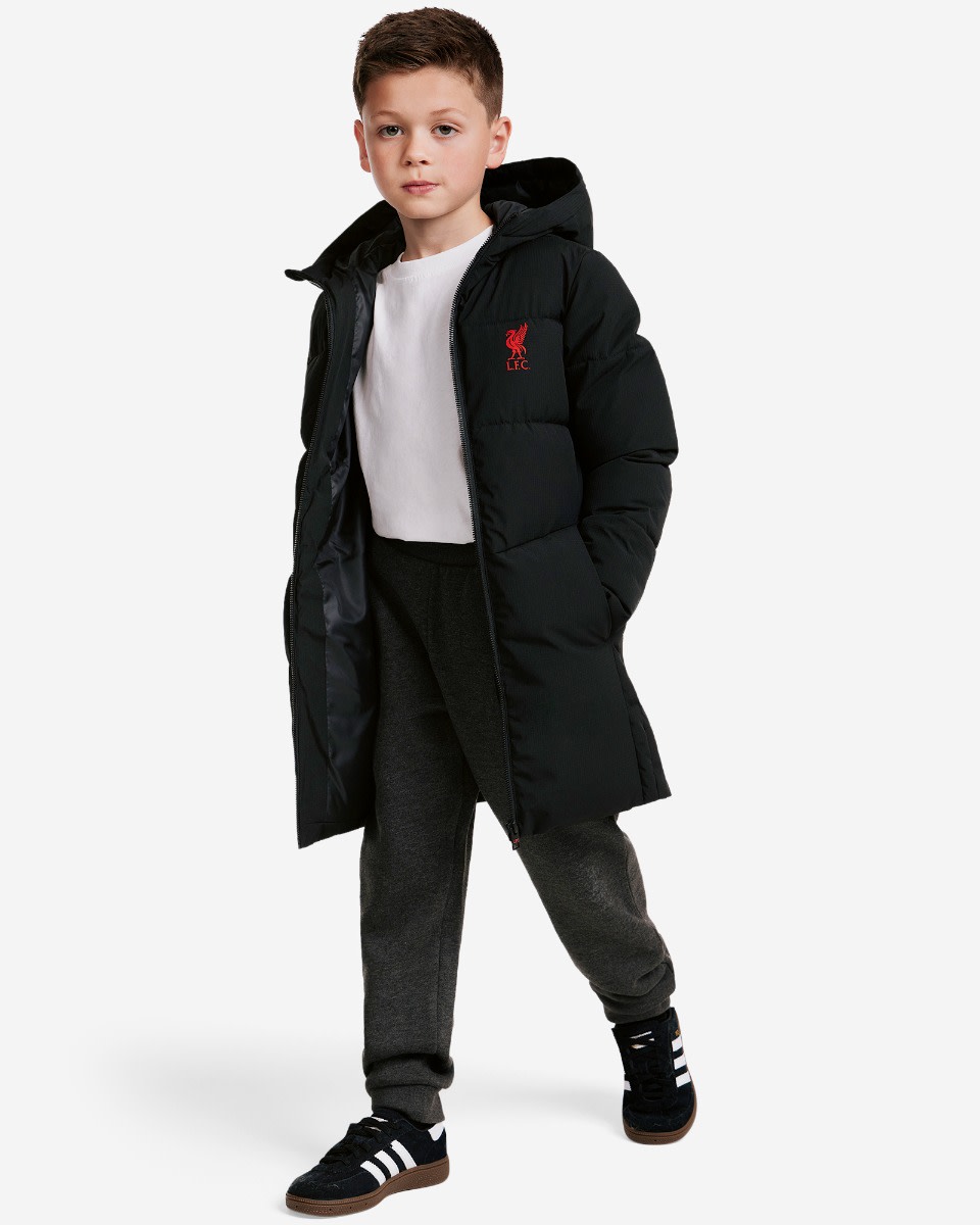 LFC Juniors Long Puffa Jacket Black - Image 3