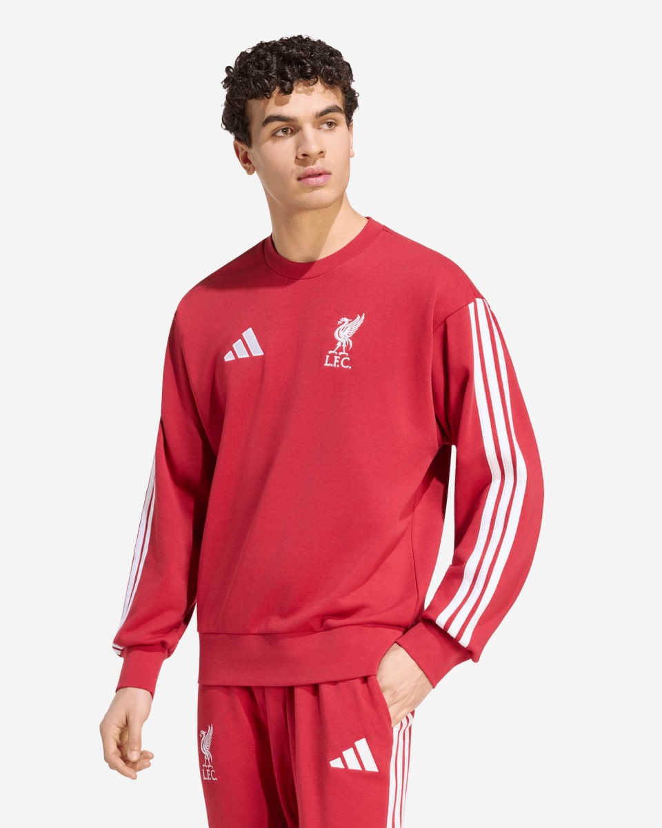 LFC adidas Mens 26/27 DNA Sweatshirt Active Maroon - Image 1