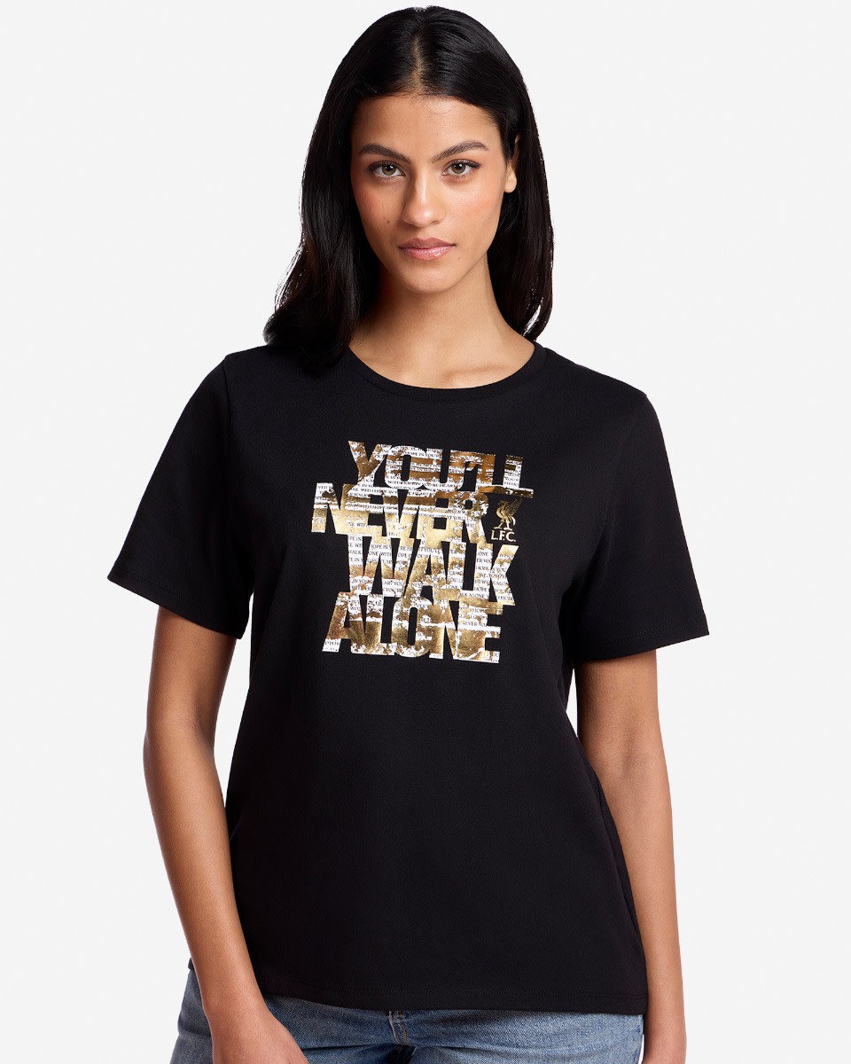 LFC Womens YNWA Foil Tee Black - Image 1
