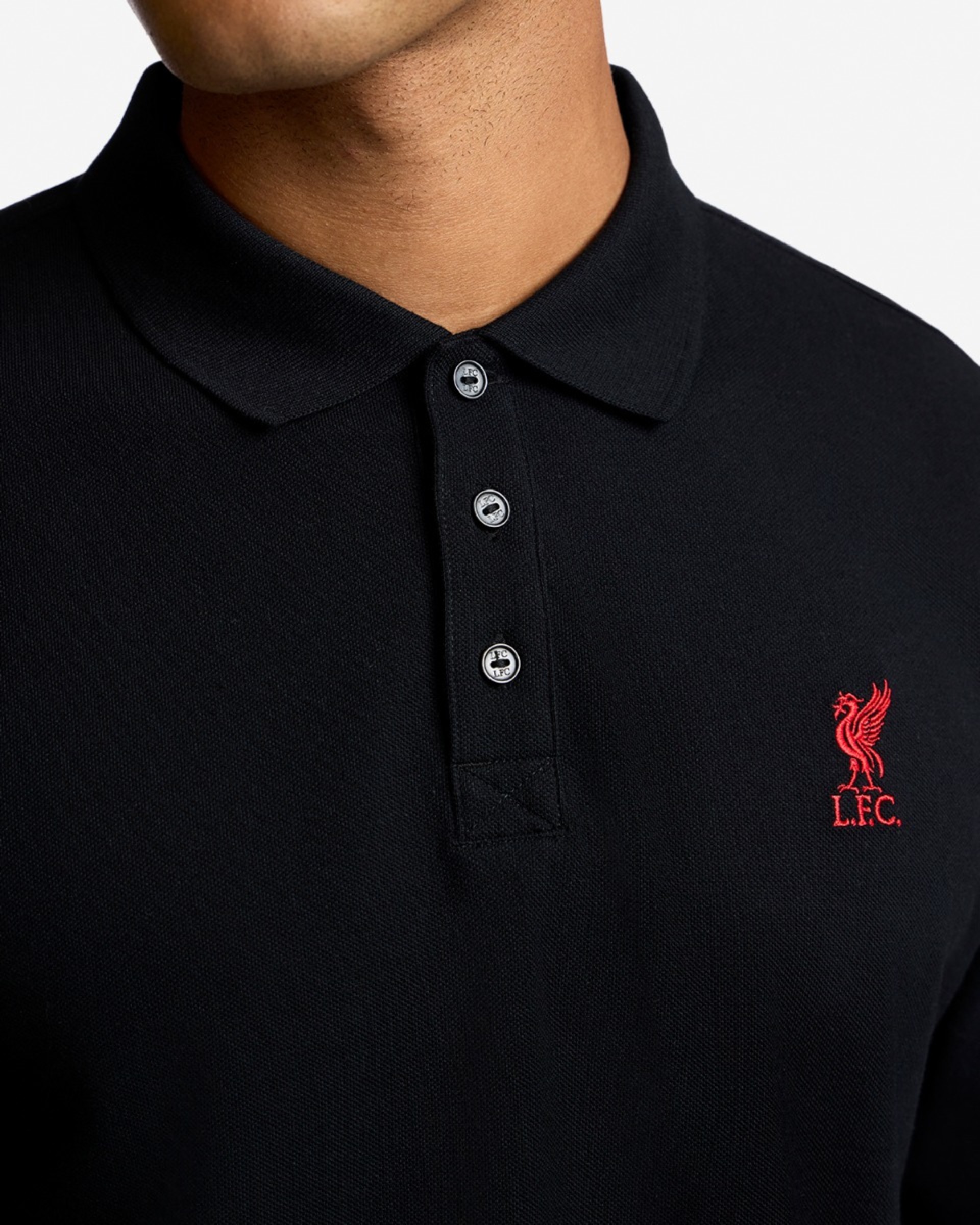 LFC Langarm-Poloshirt für Herren, Schwarz - Image 2