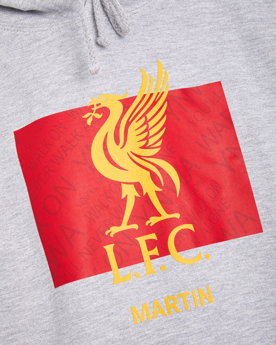 Sweat à capuche gris personnalisé LFC Liverbird - Image 4