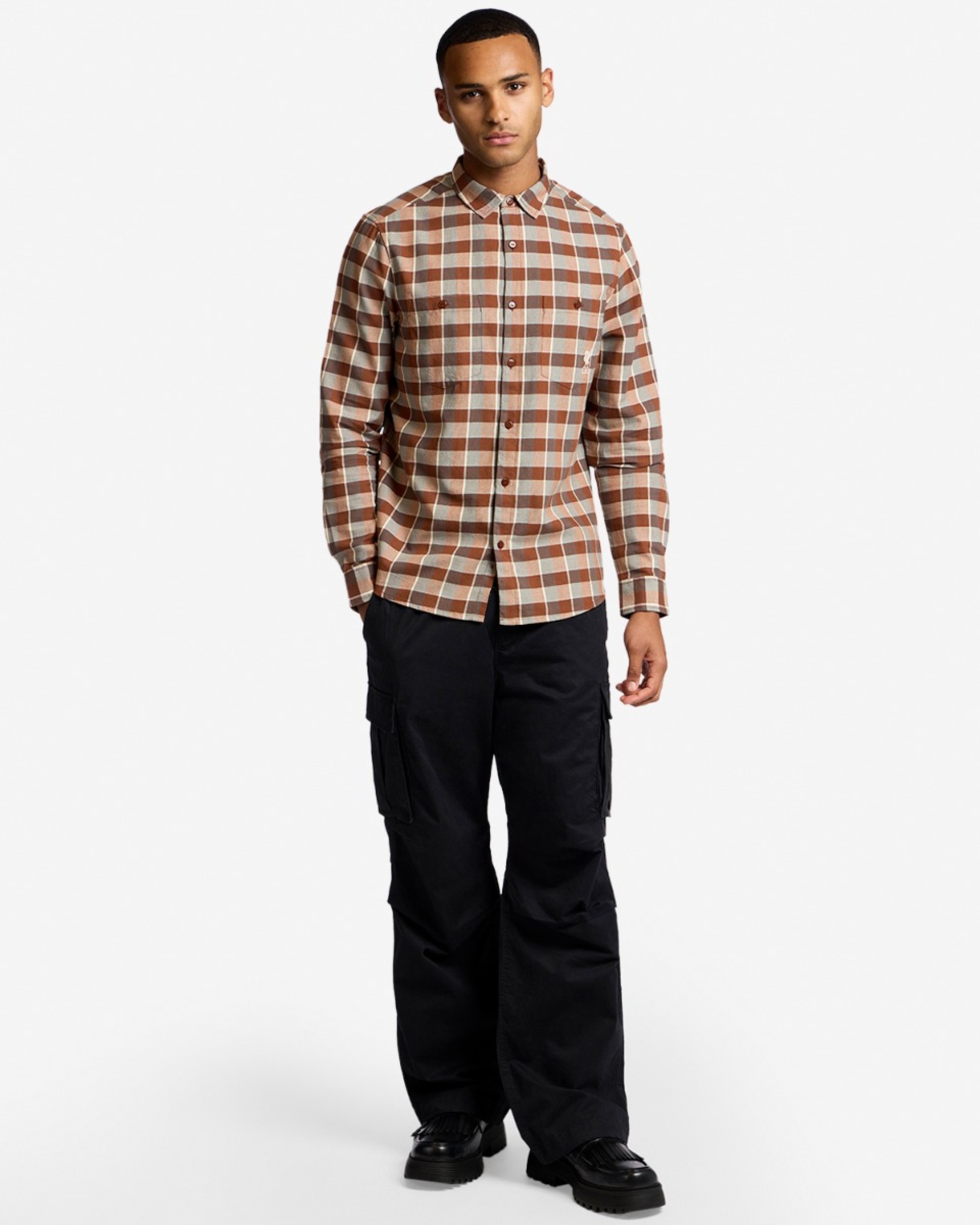 Camisa a cuadros LFC para hombre, color marrón - Image 3