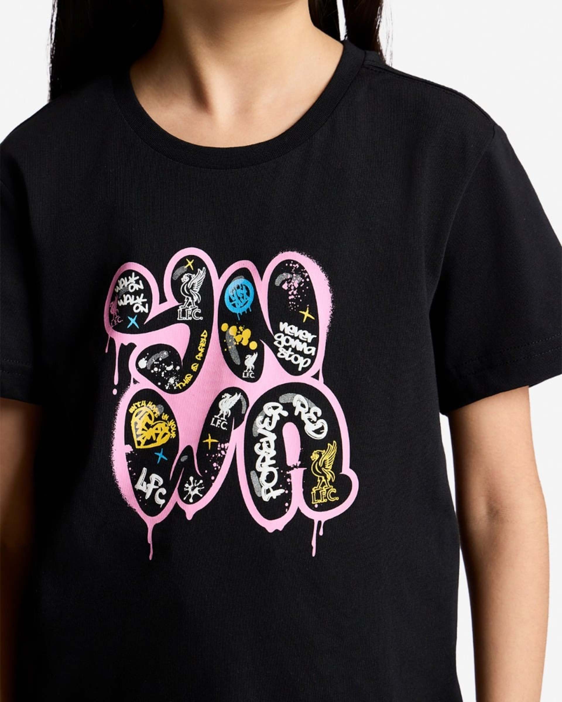 Camiseta LFC Infants YNWA Graffiti negra - Image 2