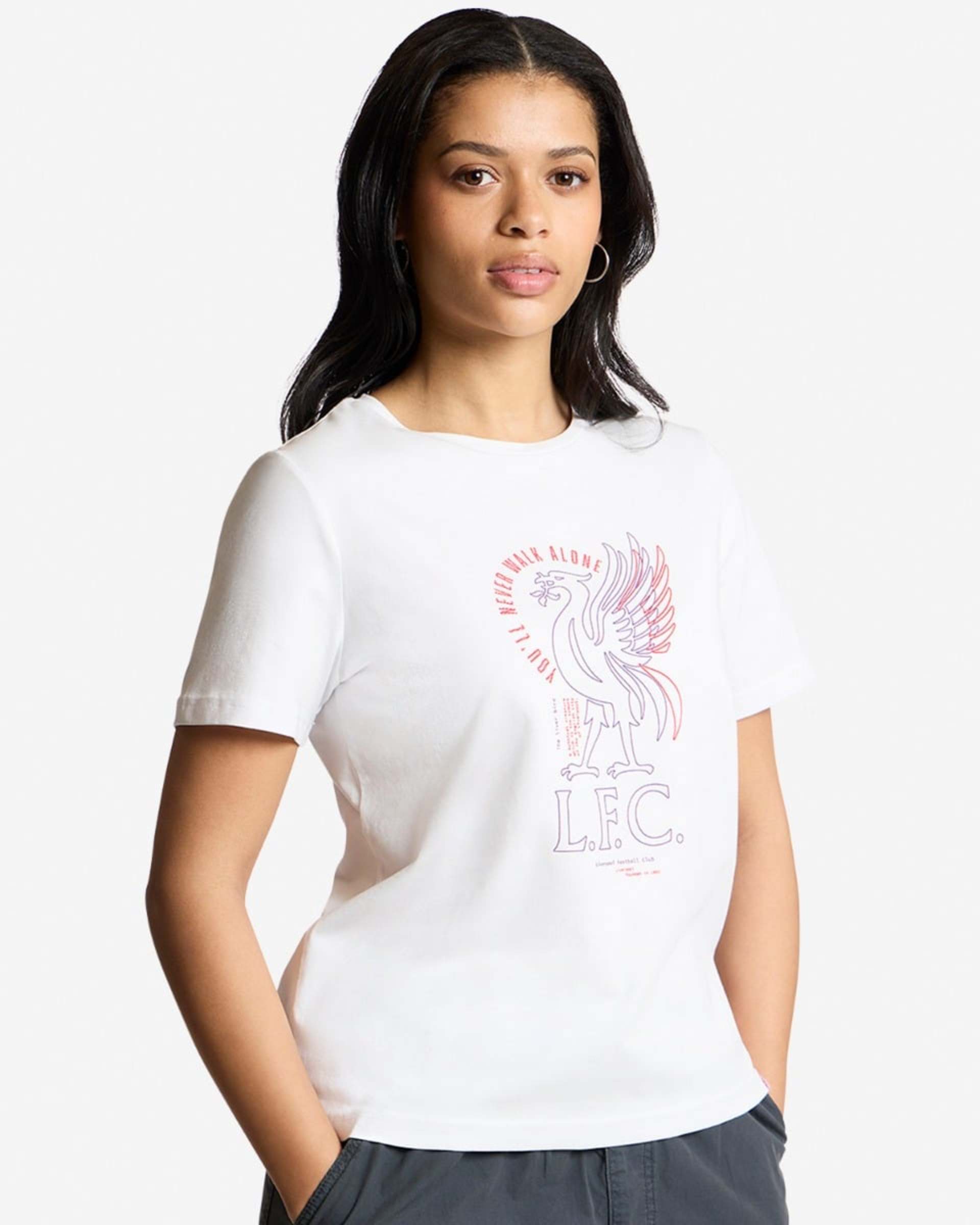 T-shirt LFC Liverbird Line pour femmes, blanc - Image 3