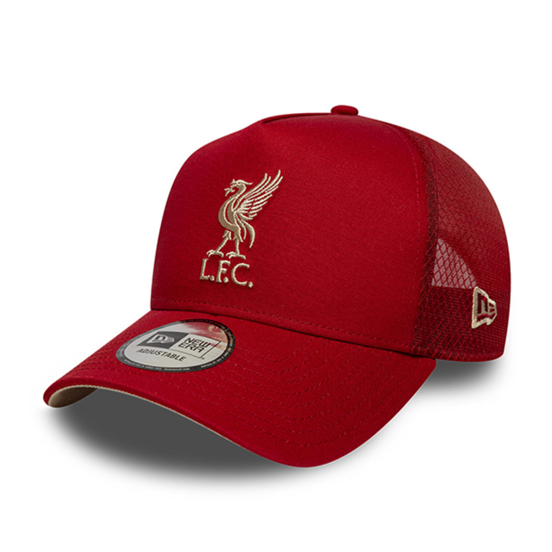 Gorra ajustable LFC New Era 9FORTY con marco en A, color rojo oscuro, para camionero - Image 1