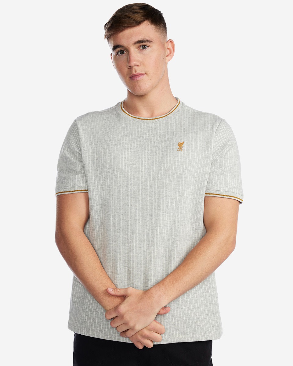 LFC Mens Stripe Tee Grey Marl - Image 1