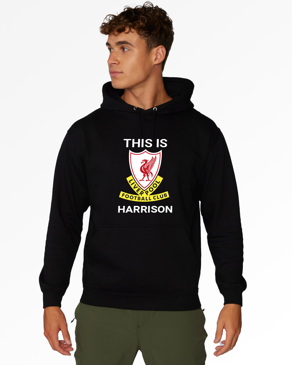 LFC This Is Anfield Personalised Black Hoody - Image 1