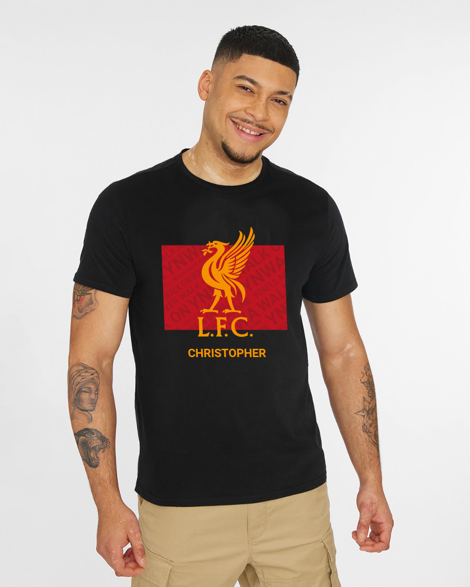 LFC Liverbird Personalisierbares schwarzes T-Shirt - Image 1