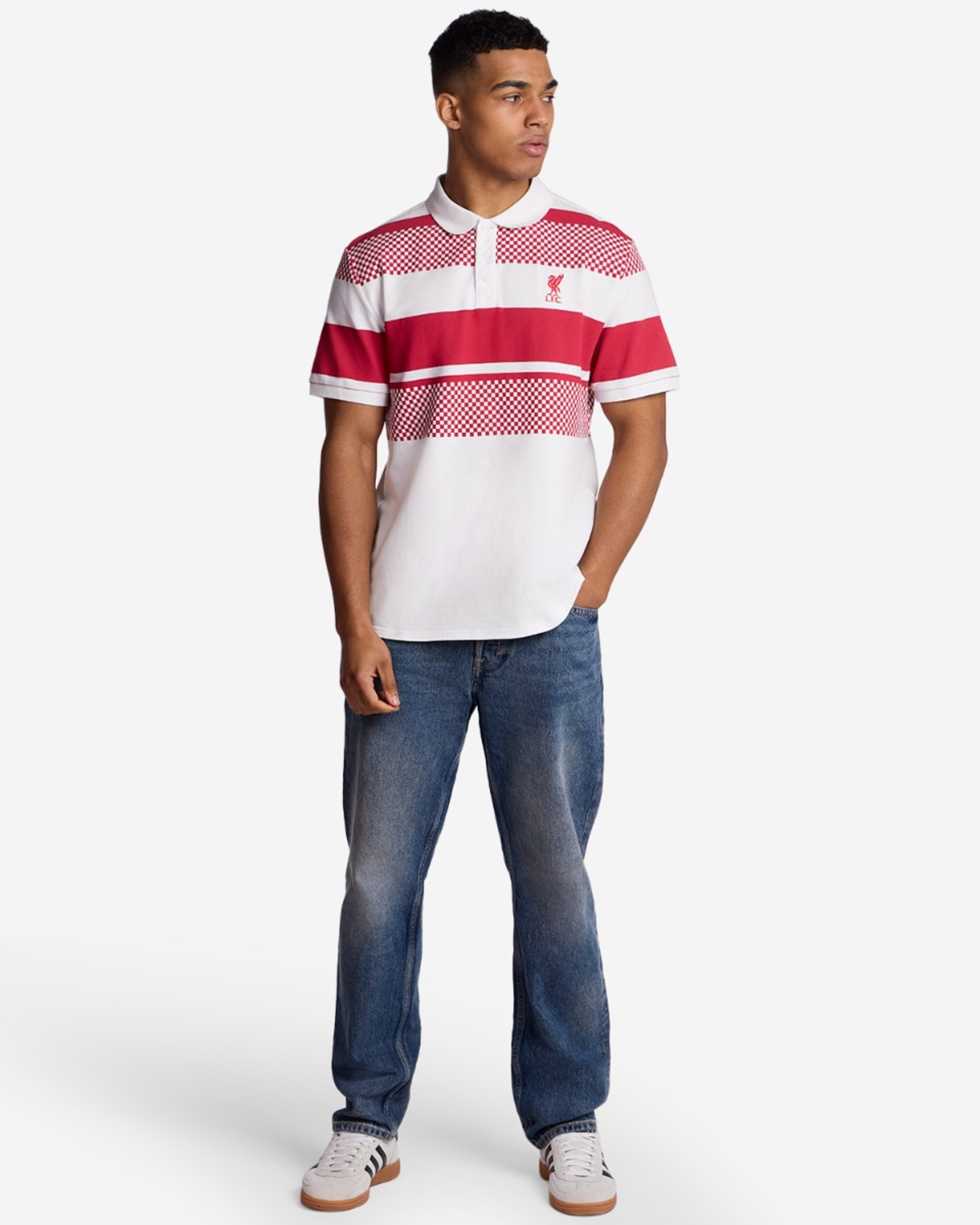 Polo à rayures LFC pour adultes, blanc - Image 3