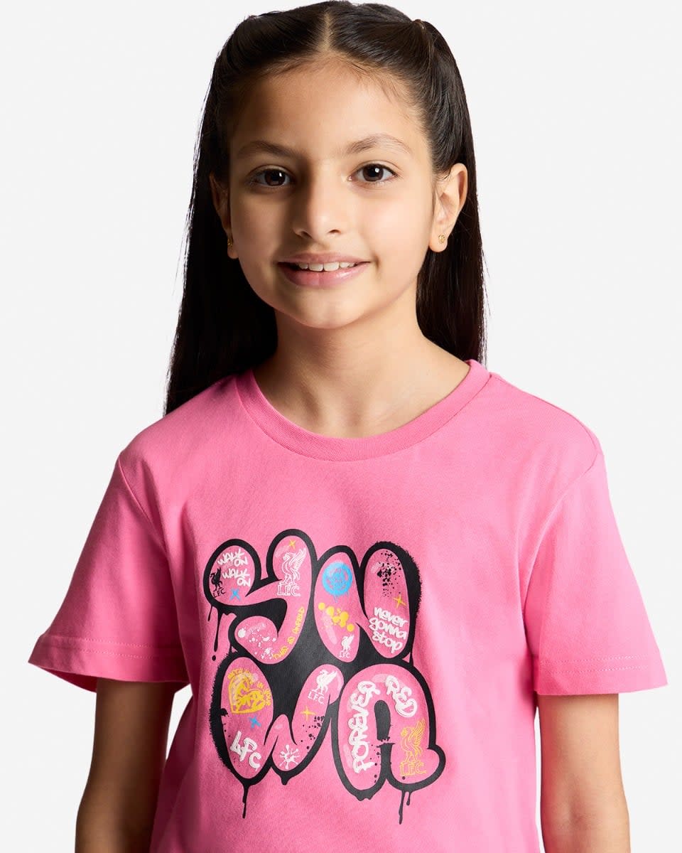 Camiseta LFC Infants YNWA Graffiti rosa - Image 2