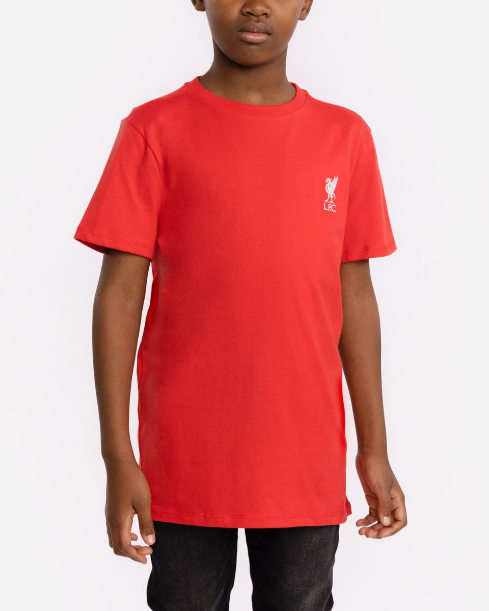 LFC Liverbird Junior Embroidered Tee Red - Image 1