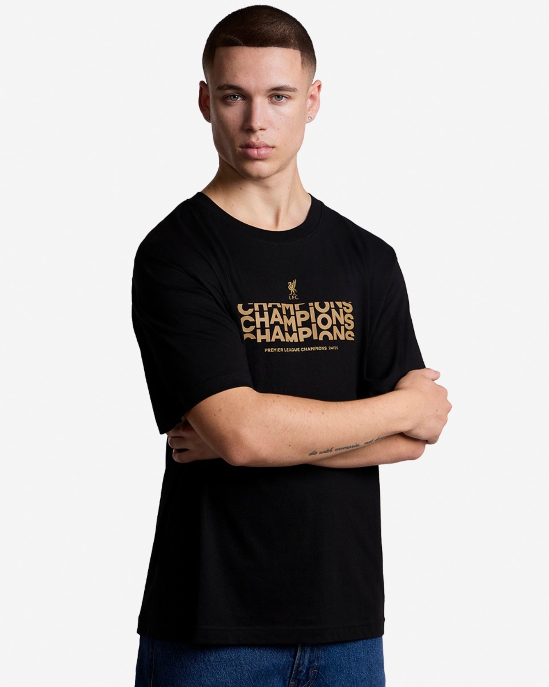 เสื้อยืดเด็กผู้ชายแชมเปี้ยนส์ LFC สีดำ - Image 1