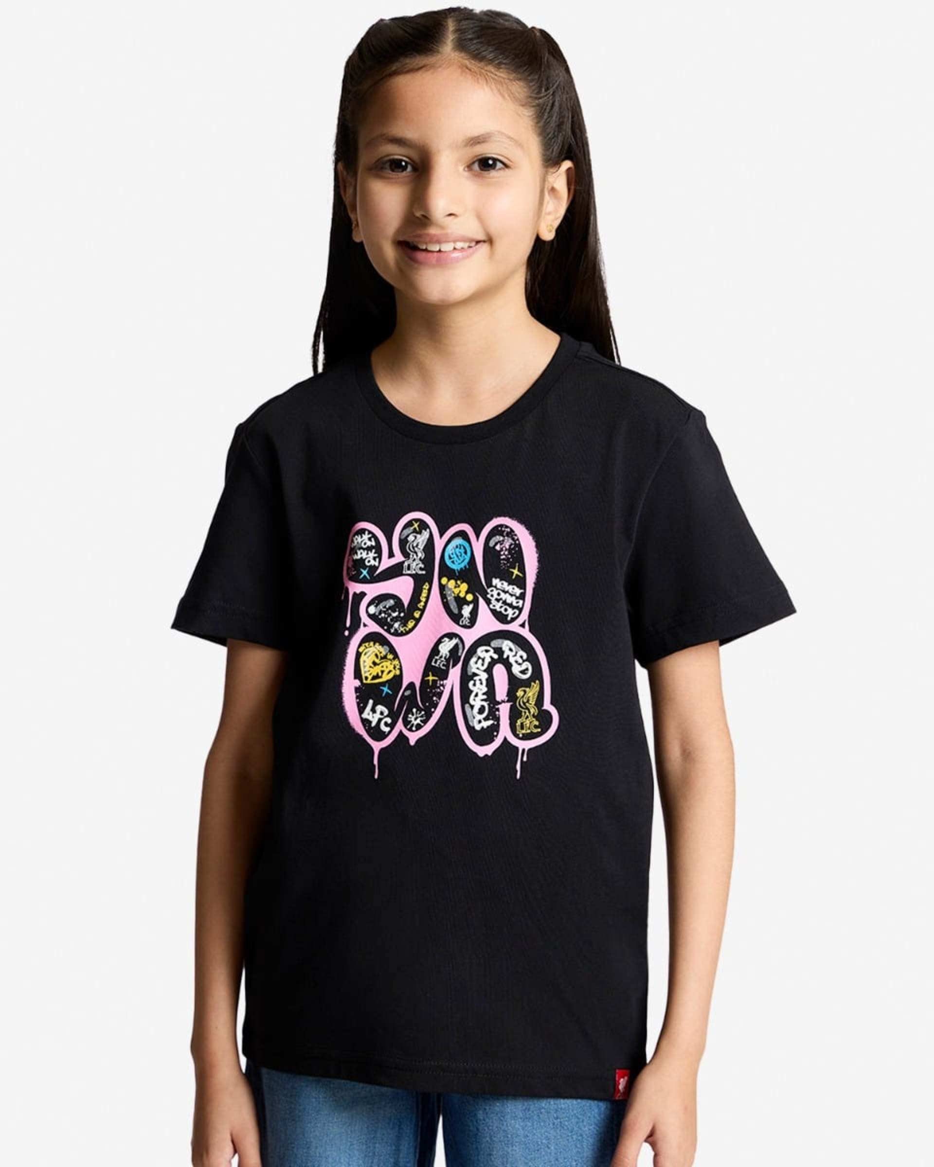 Camiseta LFC Infants YNWA Graffiti negra - Image 1