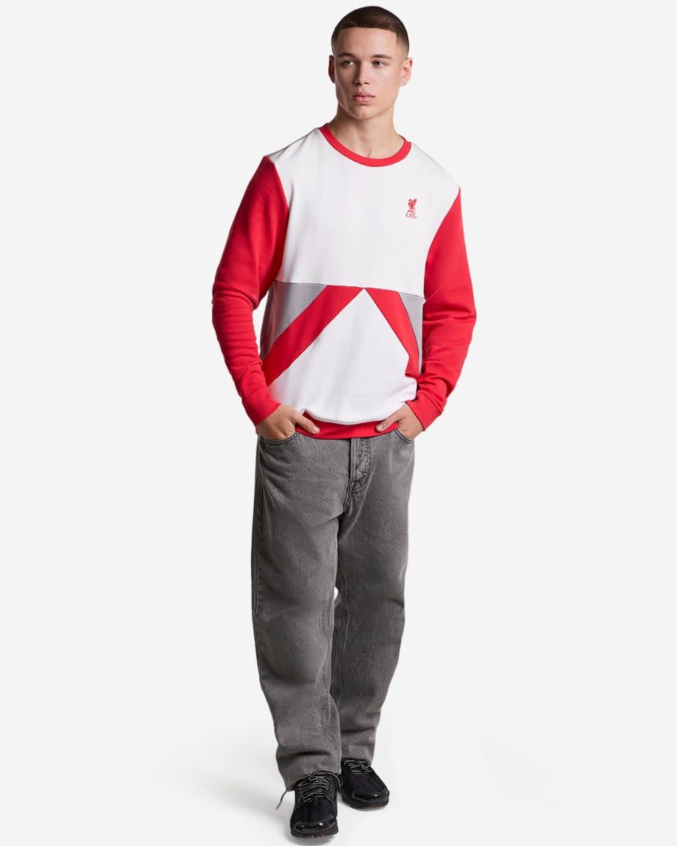 LFC Mens 86 Panel Crewneck Sweatshirt White - Image 4