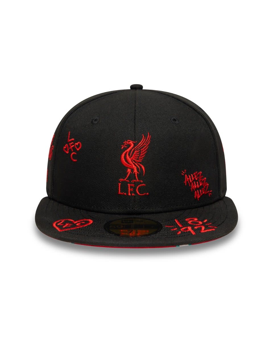 LFC New Era 59FIFTY Scribble Cap Black & Red - Image 3