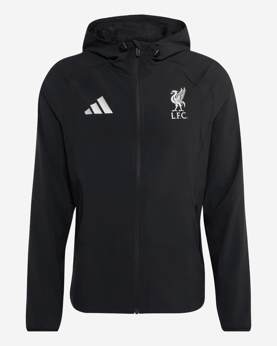 Coupe-vent LFC Adidas Tiro Travel à fermeture éclair intégrale pour homme, noir - Image 3