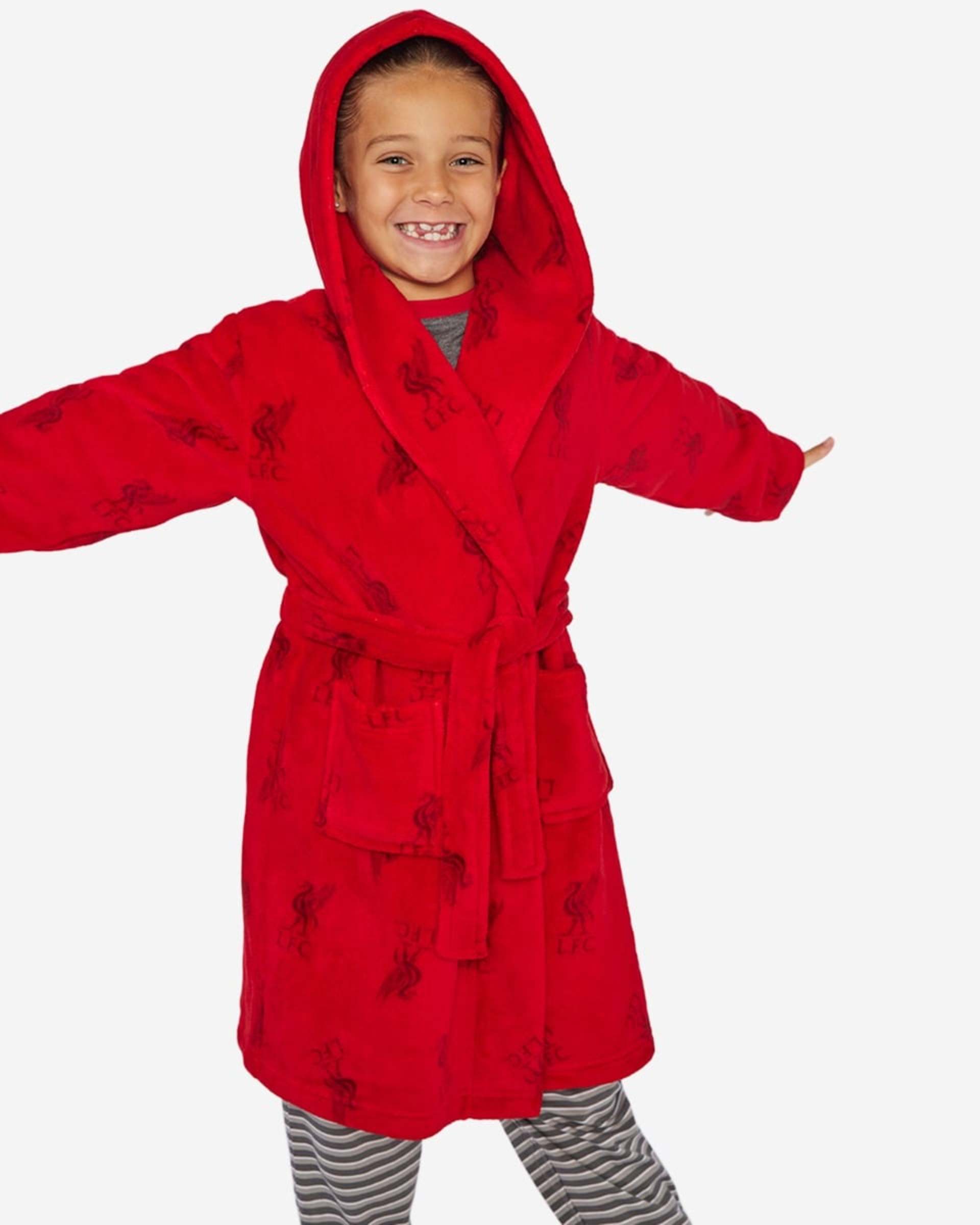 Bata con capucha para bebés LFC, roja - Image 3