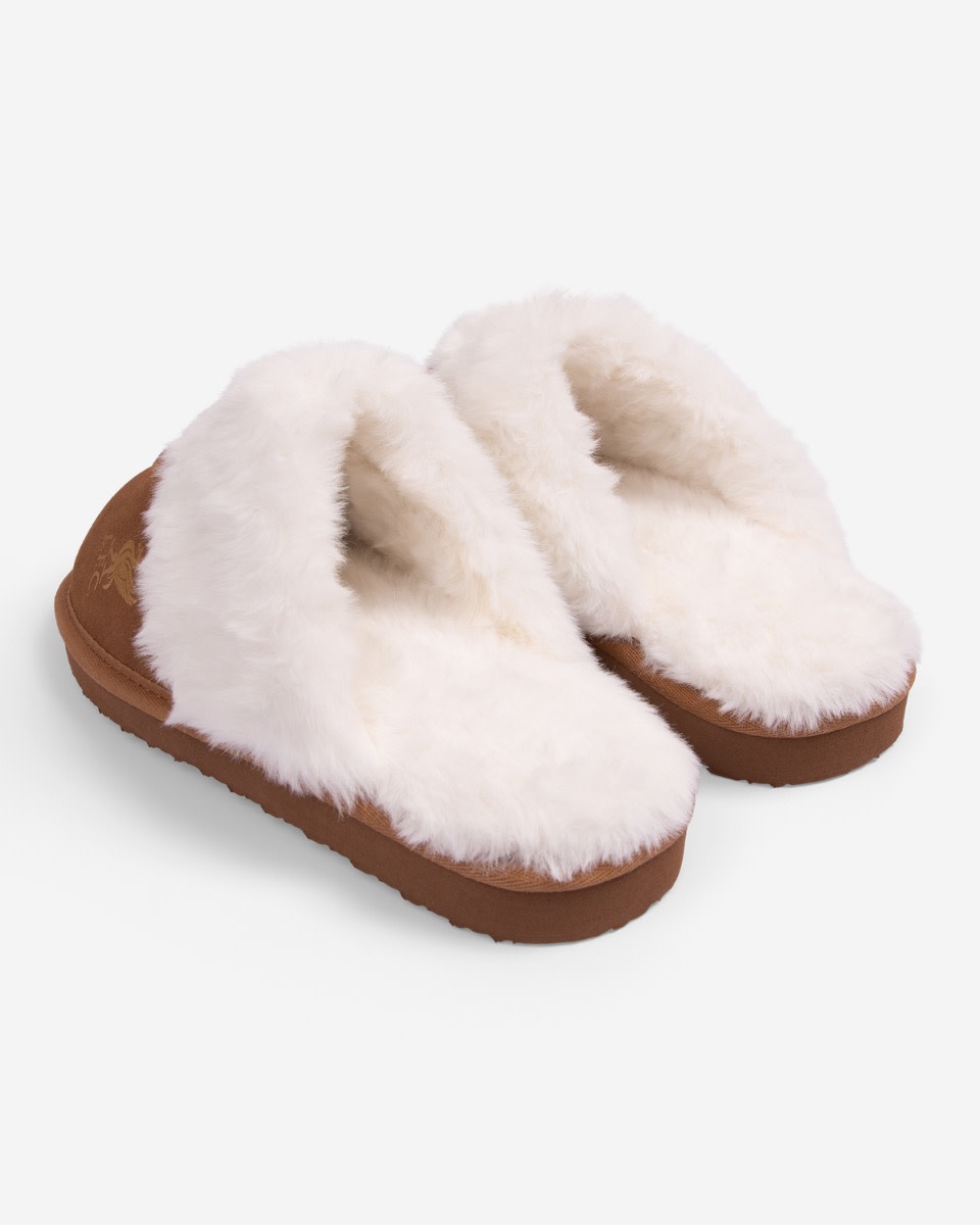LFC Womens Suede Slippers Tan - Image 3