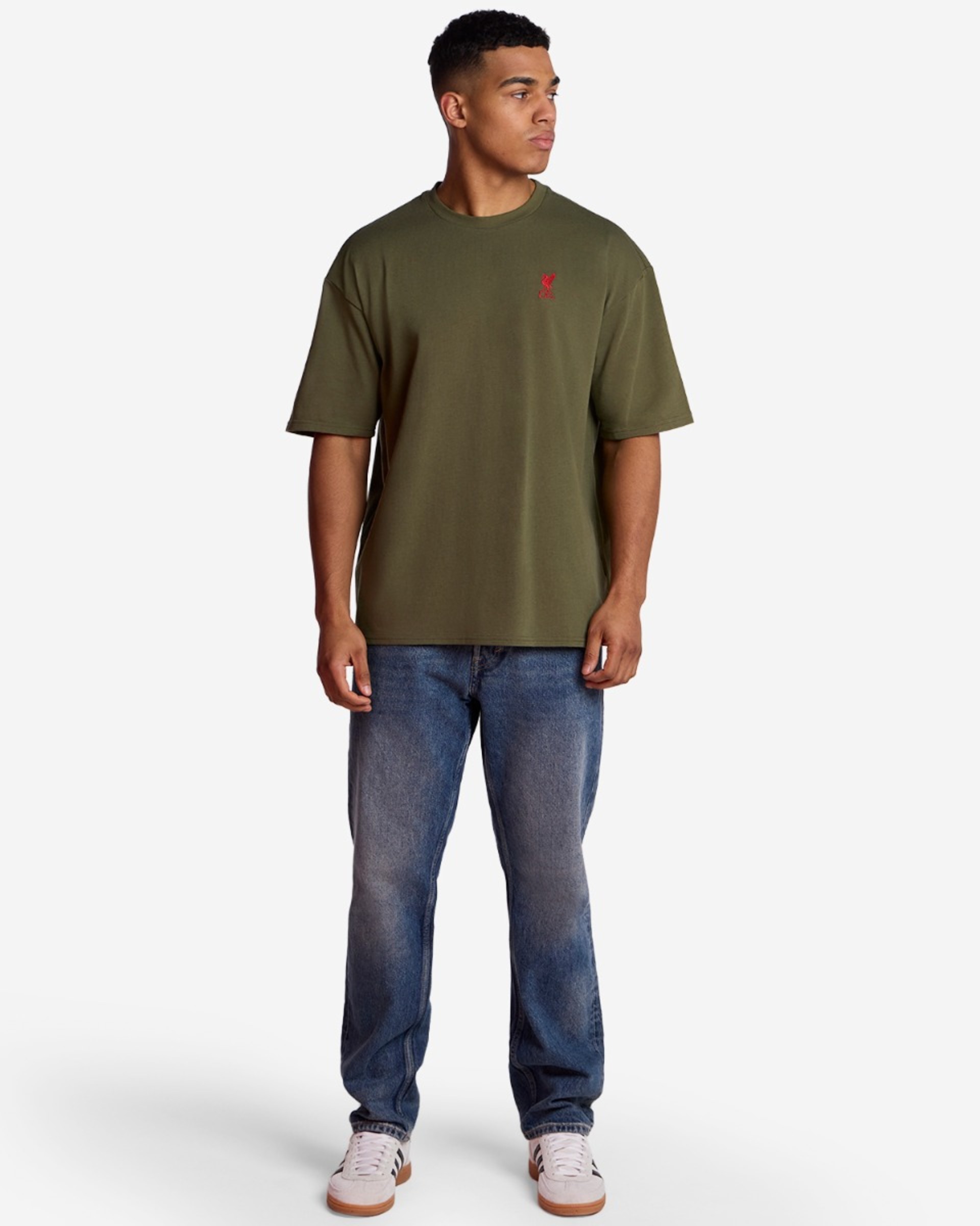 T-shirt surdimensionné LFC Liverbird Emblem pour homme, kaki - Image 4